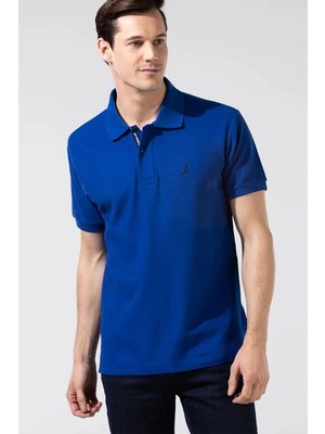 Nautıca  Erkek Classıc Fit Mavi Kısa Kollu Polo T-Shirt