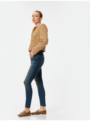 Koton Dar Paça Yüksek Bel Yırtık Kot Pantolon - Carmen Skinny Jeans