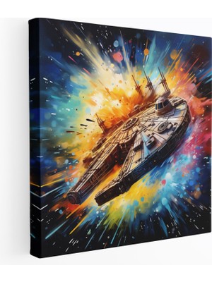 Painted Anarchy Star Wars Duvar Sanatı - Splash Art Millennium Falcon Kanvas Tablo - Yıldız Savaşları, Kanvas Tablo, Ev Dekorasyonu, Splash Art Resim, 30X30