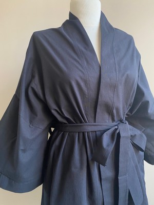 Kuşaklı Oversize Unisex Kimono - Siyah