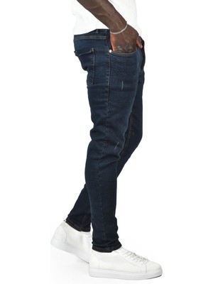 Deepsea Tırnak Taşlamalı Lazerli Slim Fit Likralı Jean Kot Pantolon 2407417