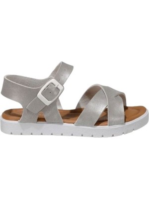 Ponchiq Gümüş Unisex Çocuk Sandalet