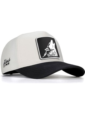 Black Börk Blackbörk V1 Baseball Kurt - 3 Kod Logolu Unisex Bej-Siyah Siperli Şapka (Cap)