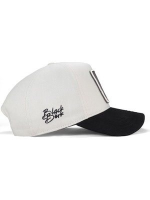 Black Börk Blackbörk V1 Baseball Kurt - 3 Kod Logolu Unisex Bej-Siyah Siperli Şapka (Cap)