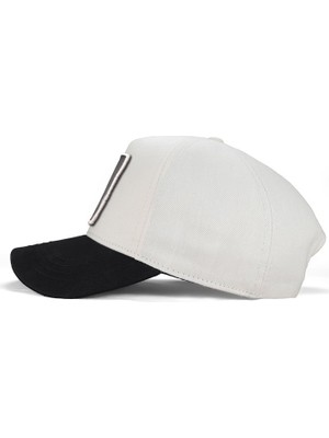 Black Börk Blackbörk V1 Baseball Kurt - 3 Kod Logolu Unisex Bej-Siyah Siperli Şapka (Cap)