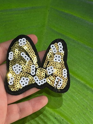 6x5 cm Ütü Ile Yapışan Pul Payetli Fiyonk Arma Dikiş Aplike
