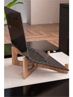 Tekno Trust Kahverengi Laptop Sehpası Tablet Standı Cep Telefonu Standı Çok Amaçlı Sehpa 10 cm 22 cm 22 cm Mdf