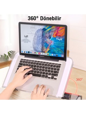 Tekno Trust 40 cm Soğutucu Fanlı Alüminyum Yatak Masa Laptop Macbook Notebook Yükseltici 26 cm 27 cm Siyah Alüm