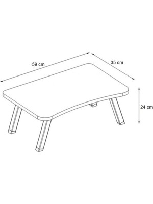 Tekno Trust 60 cm Dellaks Laptop Sehpası Seyyar Kahvaltı Masası Katlanır Çalışma Sehpası Atlantik Çam Suntalam