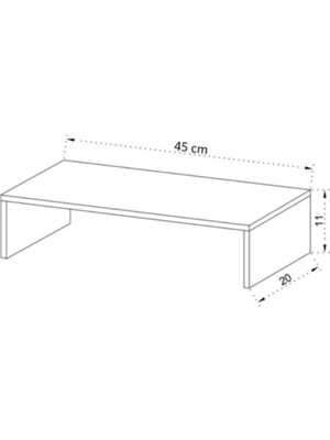 Tekno Trust 11 cm Pc Monitör Yükseltici Beyaz Suntalam 20 cm 45 cm