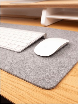 Tekno Trust Ahşap 1 Yıl Premium Keçe Klavye Mouse Pad - Şık Çalışma Masası Pad - Masaüstü Klavye Pad 100 cm Ahş