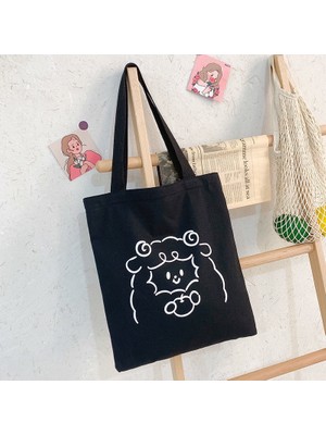 Xifu Shop B No.6 Tarzı 33X28CM Şirin Moda Kanvas Omuz Çantası Cüzdan ve El Çantası Büyük Kapasiteli Kadınlar Için Rahat Lüks Çanta Alışveriş Tote Çanta (Yurt Dışından)