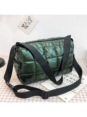 Xifu Shop B Stil2-Beyaz Stil 30-50CM 2022 Yeni Kış Tek Omuzlu Tote Kadın Uzay Ped Pamuk Yorgan Çantası Kova Çanta El Çantası Sac A Main Carteira Bolsa Feminina (Yurt Dışından)