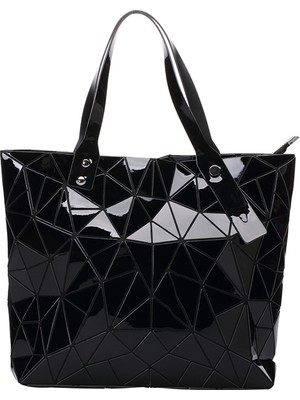 Xifu Shop B Siyah Stil Yeni Lüks El Çantaları Kadın Çantaları Tasarımcı Plaj Büyük Omuz Çantası Hologram Omuz Çantası Sac A Ana Geometrik Çanta Bolsa Feminina Gümüş (Yurt Dışından)