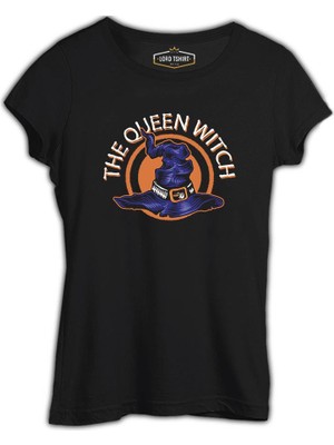 Lord T-Shirt Cadılar Bayramı - Kraliçe Cadı Siyah Bayan Tshirt