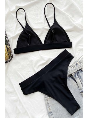 Angelsin Yüksek Bel Siyah Bikini Altı