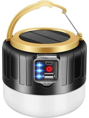 Temiz Pazar G-300W Kamp Lambası Solar Güneş Enerjili Ampül 26 Smd LED Şarjlı El Feneri Powerbank 5 Mod