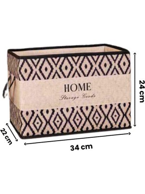 Flosoft Home Storage Goods Dekoratif Kulplu Saklama Kutusu, Çok Amaçlı Kutu ve Dolap Raf Düzenleyici 22X34X24 cm