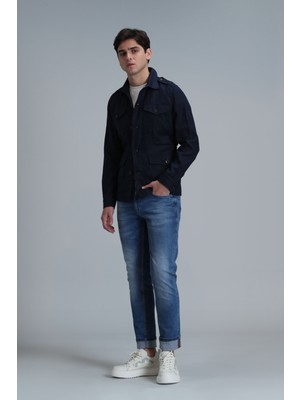 Lufian Aler Smart Jean Erkek Pantolon Regular Fit Mavi