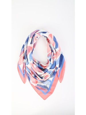 Nesscarf Desenli Pembe Eşarp 95X95