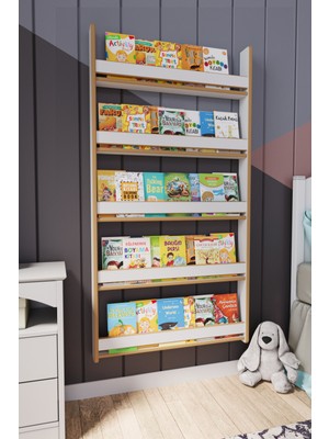 Zeo Wood Design Montessori 5 Raflı Mdf Çocuk Kitaplığı 154*80 cm