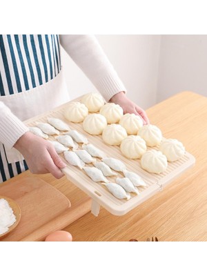 Xifu Shop B No.4 Tarzı Dumpling Perde Makarna Tek Kat Kapak Paspas Yaratıcı Mutfak Katlanabilir Paspas Kapak Perde Dumpling Tepsi Koymak (Yurt Dışından)