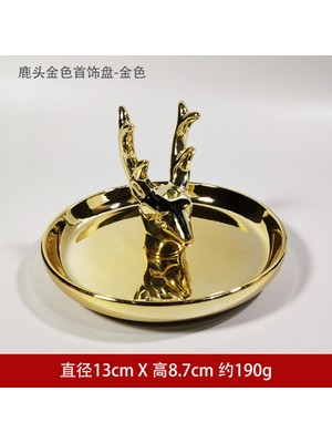 Xifu Shop B 13CM Gold Plate T Style Nordik Seramik Takı Anahtar Düzenleyici Tepsi Kolye Yüzük Ekran Tabak Tavşan Flamingo Depolama Tepsi Kaktüs Boynuz Masaüstü Tutucu (Yurt Dışından)