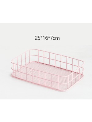 Xifu Shop B Pembe-5 Tarzı Altın Pembe Metal Tel Depolama Sepeti Ev, Ofis, Masa, Gereçler, Makyaj Fırça Tutucu, Kuzey Dekor, Demir Sepet Düzenleyici (Yurt Dışından)