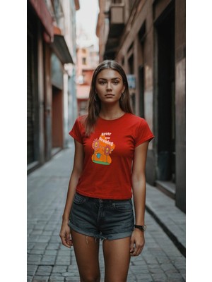 Baskiup Kadın Baskılı T-Shirt Kadın Tişört