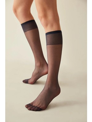 Penti Lacivert. 3 Çift. Parlak. Fit. 15 Den. Burnu Dayanıklı, Rahat Lastikli, Pantolon Çorabı. Renk No:66