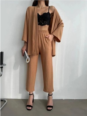 Zf Butik Bürümcük Kimono Pantolon Takım