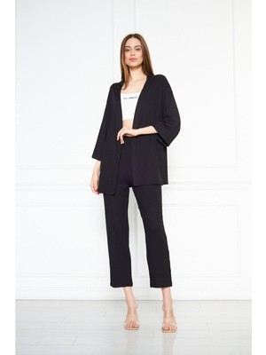 Zf Butik Bürümcük Kimono Pantolon Takım