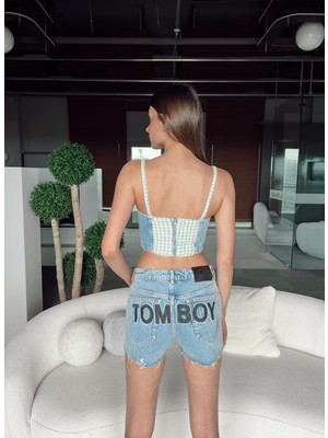 Tam Senin Tarzın Avriel Askılı Jean Crop