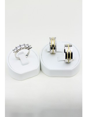 Twem Silver Gümüş Çizgiler Uyum Halkası 925 Ayar Gümüş Alyans, Nişan ve Söz Yüzüğü