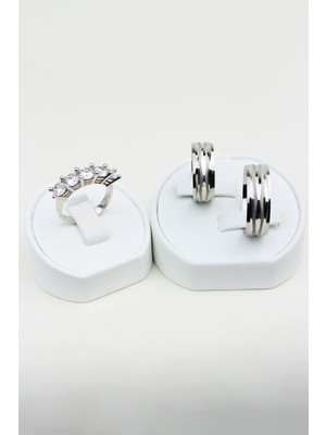 Twem Silver Zarif Dokunuş Birleşimi 925 Ayar Gümüş Alyans, Nişan ve Söz Yüzüğü