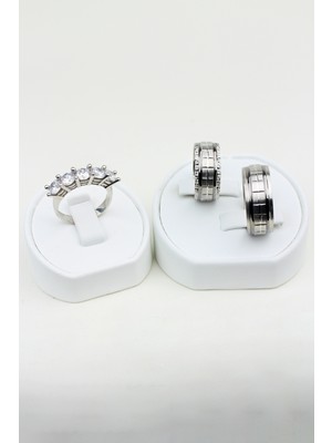 Twem Silver Kalp Bağlantısı Çemberi 925 Ayar Gümüş Alyans, Nişan ve Söz Yüzüğü