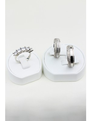 Twem Silver Göz Alıcı Ahenk Yüzüğü 925 Ayar Gümüş Alyans, Nişan ve Söz Yüzüğü