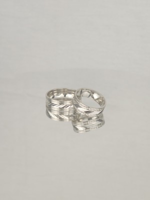 Twem Silver Gümüş Çizgiler Zarif Ahenk 925 Ayar Gümüş Alyans, Nişan ve Söz Yüzüğü