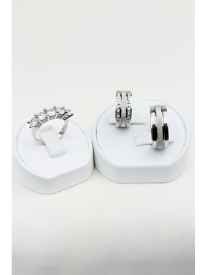 Twem Silver Modern Klasik Renkli Zarafet 925 Ayar Gümüş Alyans, Nişan ve Söz Yüzüğü