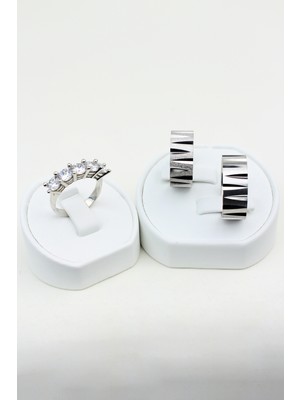 Twem Silver Inci Işıltısı Huzurlu Birleşim 925 Ayar Gümüş Alyans, Nişan ve Söz Yüzüğü