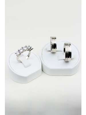 Twem Silver Aşkın Izleri Halkası 925 Ayar Gümüş Alyans, Nişan ve Söz Yüzüğü