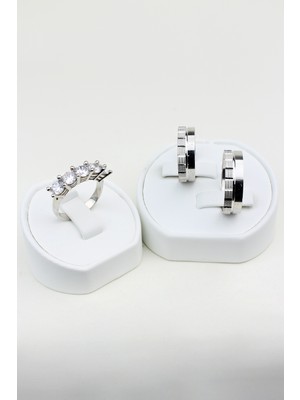 Twem Silver Zamansız Ahenk Halkası 925 Ayar Gümüş Alyans, Nişan ve Söz Yüzüğü