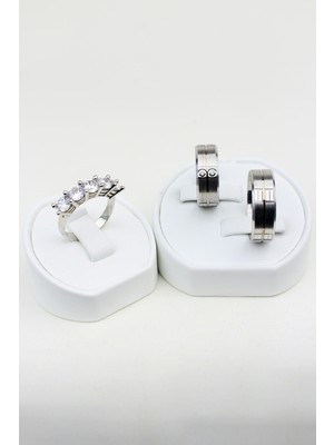 Twem Silver Deniz Mavisi Bağlantısı 925 Ayar Gümüş Alyans, Nişan ve Söz Yüzüğü