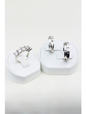 Twem Silver Göz Alıcı Birleşim 925 Ayar Gümüş Alyans, Nişan ve Söz Yüzüğü