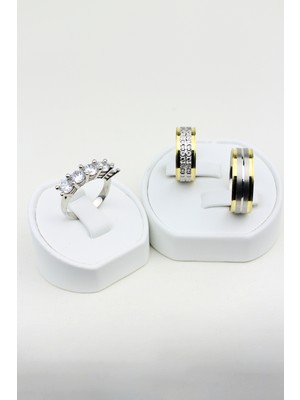 Twem Silver Doğanın Güzelliği Birleşimi 925 Ayar Gümüş Alyans, Nişan ve Söz Yüzüğü