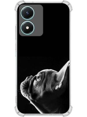 Printify Vivyo Y02S Uyumlu Köpek 1 Baskılı Şeffaf Köşe Korumalı Antişok Kılıf