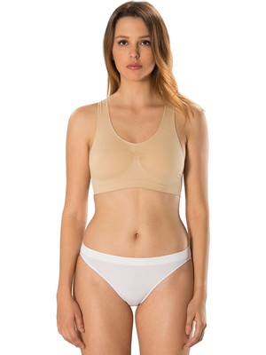 Miraaxx New Season Kalın Askılı Sırt Çapraz Crop Top Büstiyer Crop Ten