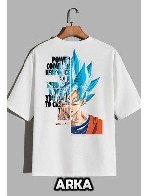 Won Black Unisex Goku Baskılı Ithal Özel Üretim T-Shirt %96 Pamuk Owersize