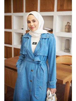 Neways 6458-ALLERLI Denim Trençkot Mavi