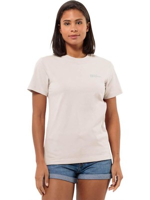 Jack Wolfskin Essential T W Kadın Ekru T-Shirt